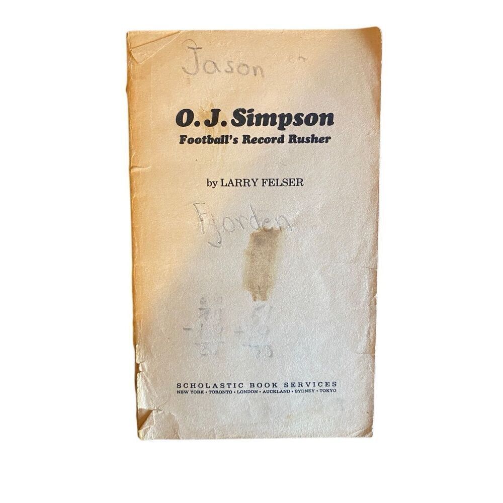 OJ Simpson Football’s Record Rusher by Larry Felser Paperback Book Novel 1974